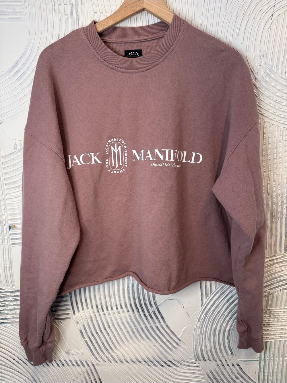 Women's Cropped Crewneck Sweater - Dusty Mauve N0635